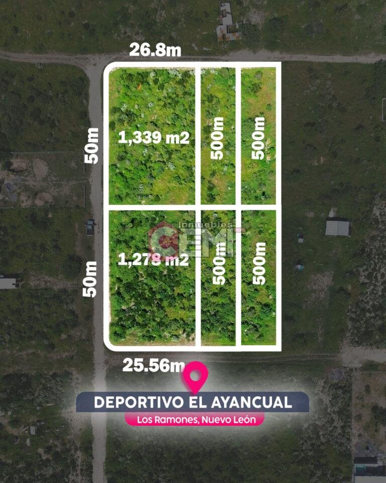 TERRENOS EN VENTA, DEPORTIVO EL AYANCUAL, LOS RAMONES NUEVO LEON. TERRENOS CAMPESTRES EN VENTA CON LUZ. CADEREYTA
