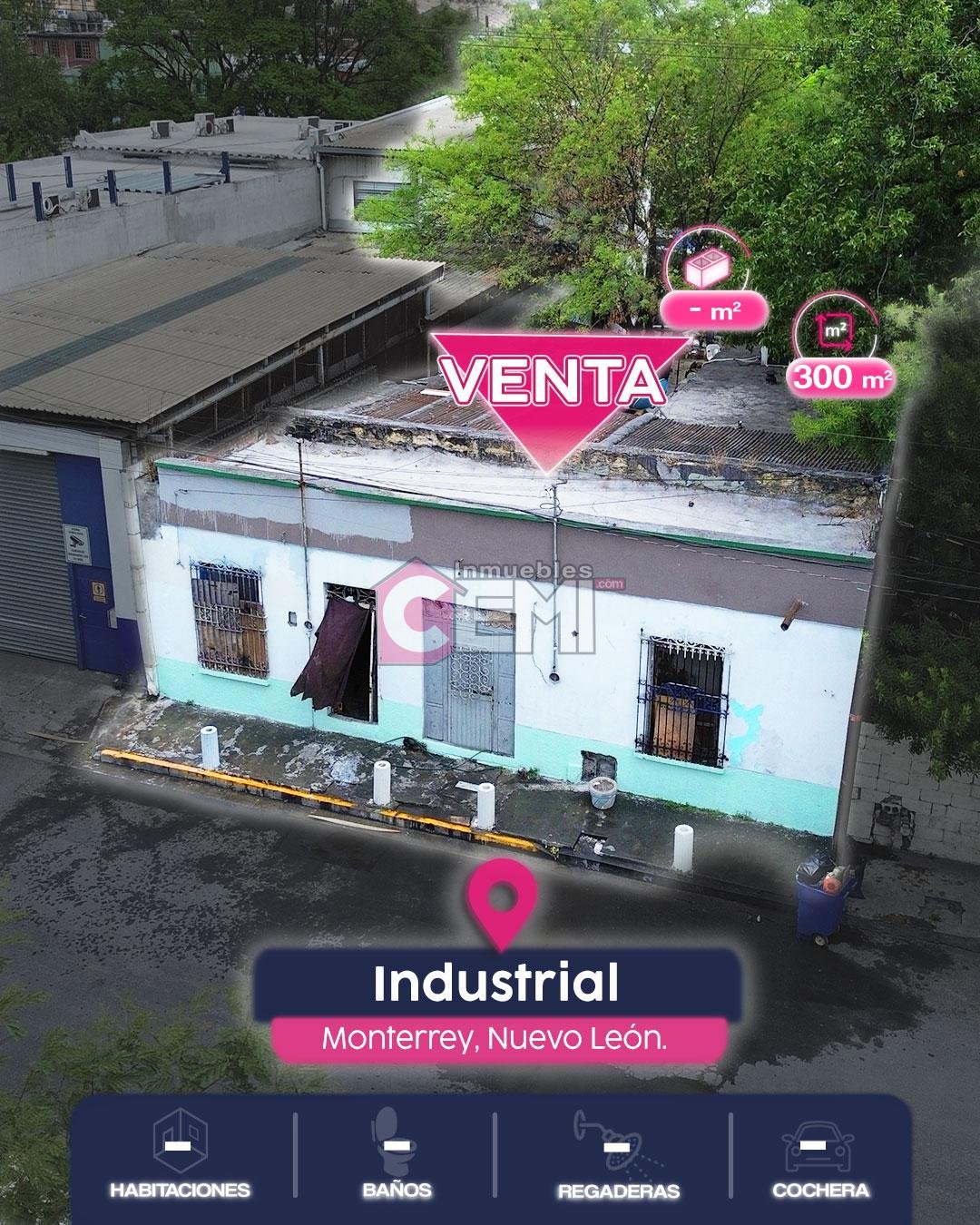 Terreno en venta, colonia industrial en monterrey, nuevo leon. ideal para bodega, oficinas o comercio. cenca del centro de monterrey
