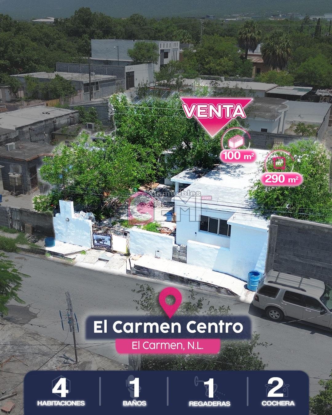 casa en venta, el centro del carmen, el carmen, nuevo leon. terreno en venta, el carmen nuevo leon