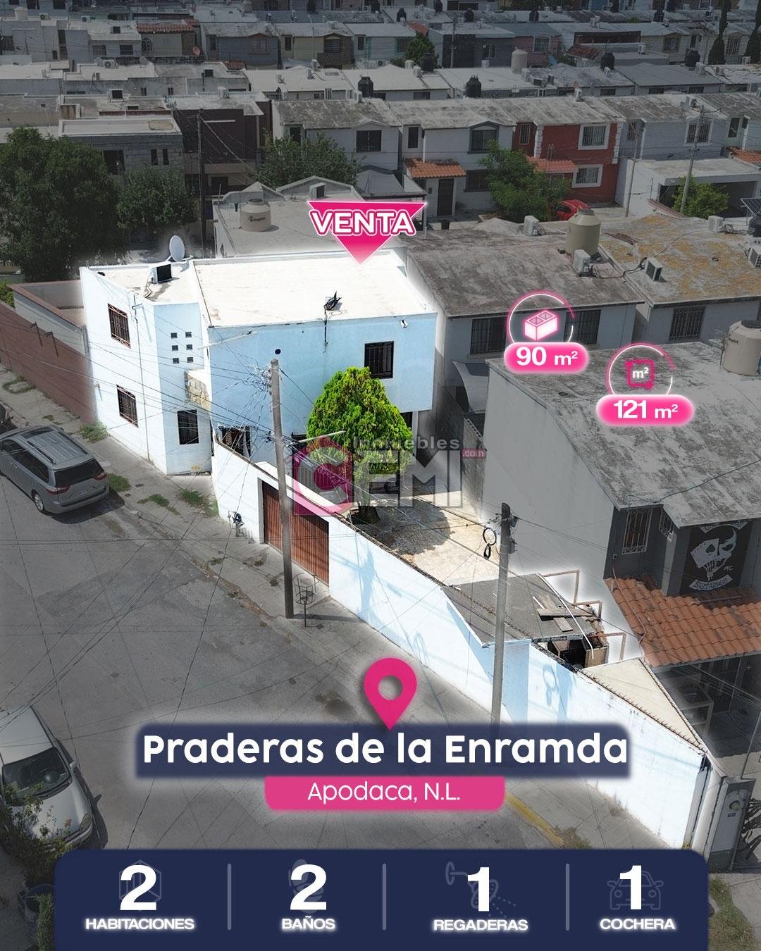 casa en venta praderas de la enramada en apodaca. Casa en venta con terreno excedente en esquina.